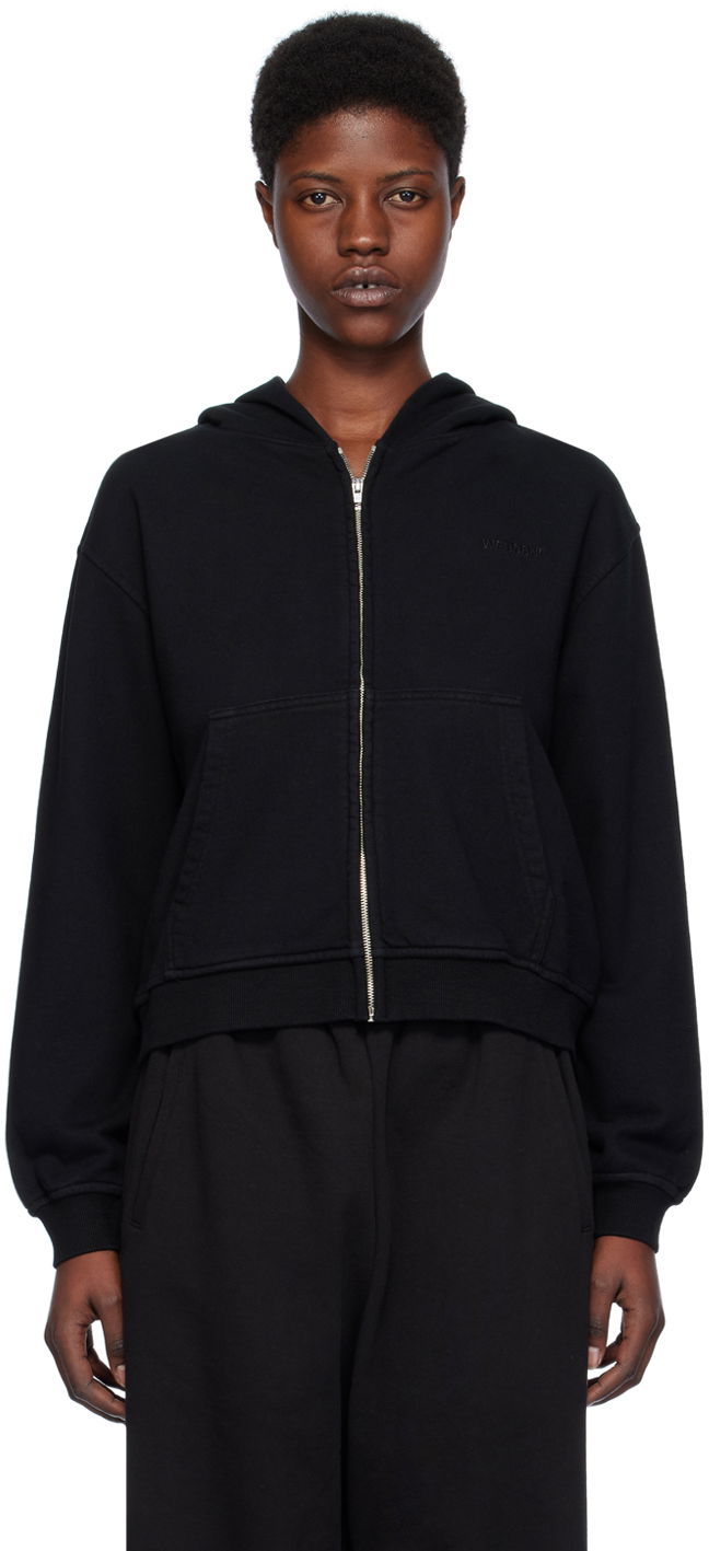 Huppari We11done Zip Hoodie Musta | WD-TJ0-24-785-U-BK