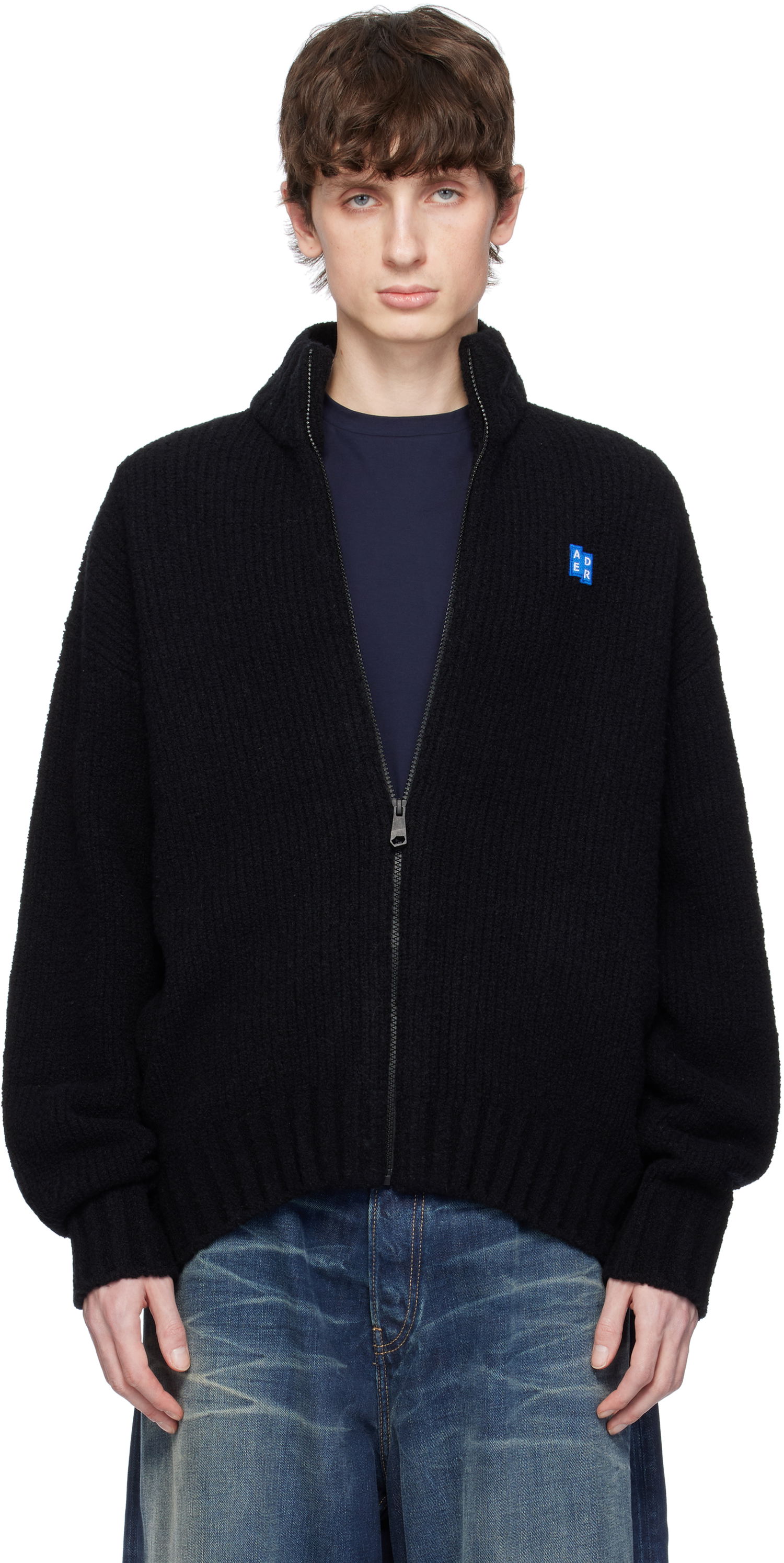 Villapaita ADER ERROR ADER error Sig; TRS Tag Knit Zip-Up Track Jacket Musta | BO42FYKT0703BK, 0