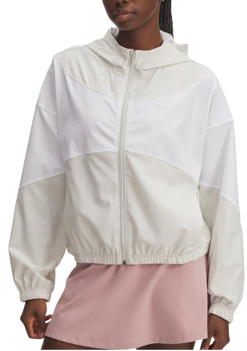 Tuulitakki Under Armour Rival Color-Block Woven Hooded Full-Zip Jacket Valkoinen | 6004849-110