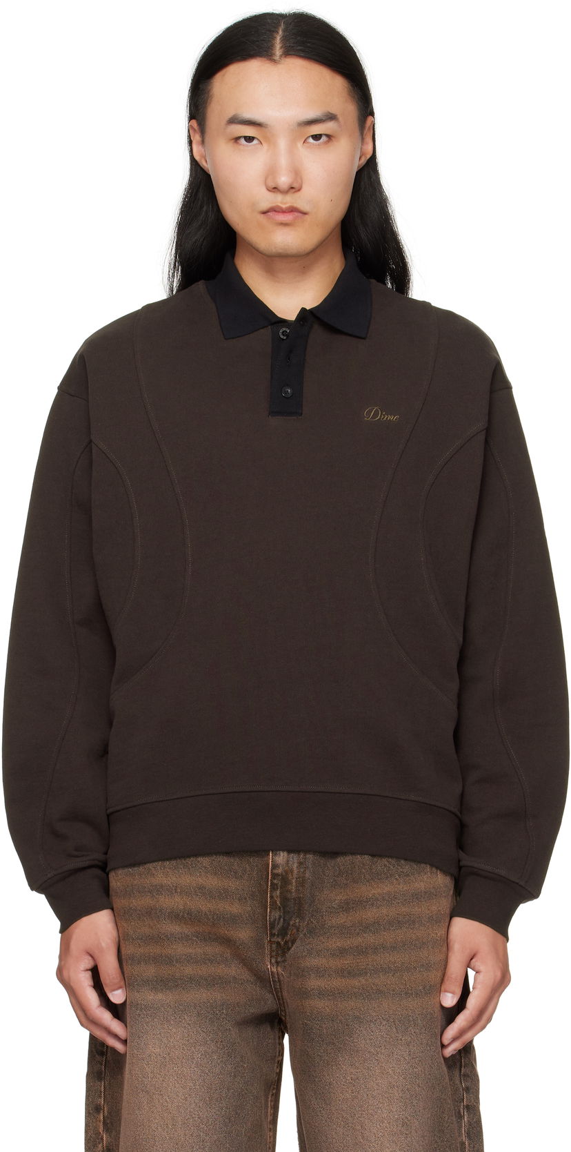 Poolopaita Dime Dime Ruby French Terry Polo Ruskea | DIMEFA255BRW