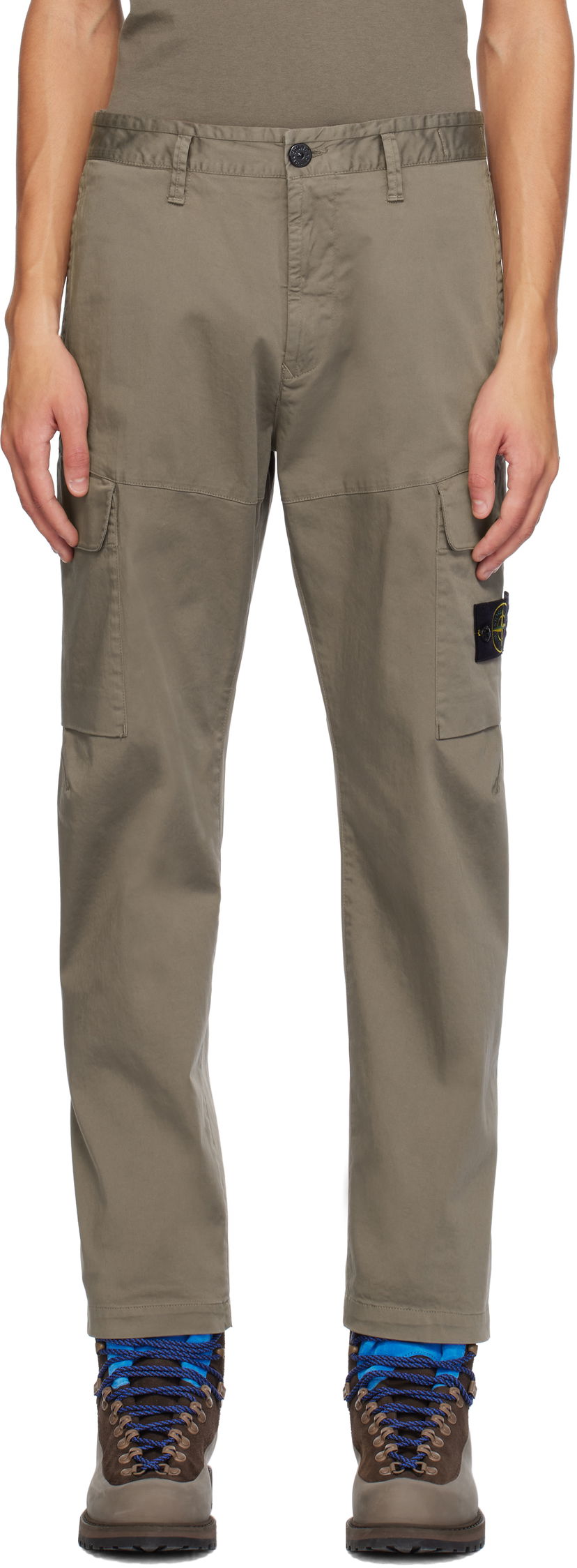 Cargo housut Stone Island Organic Cotton Satin Cargo Pants Ruskea | 811533908
