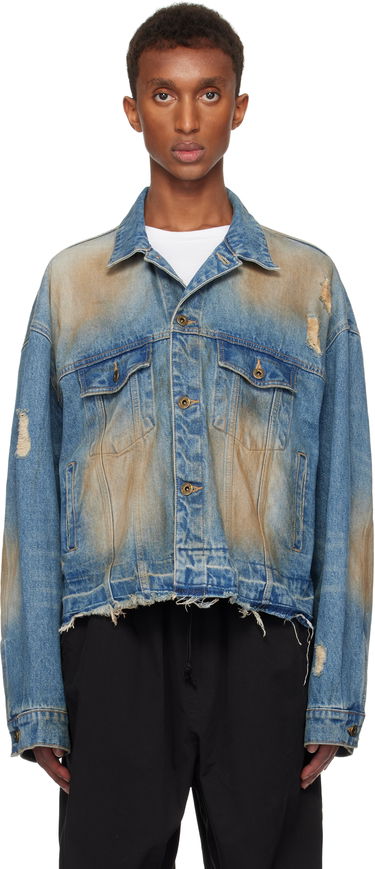 Takki We11done We11done Distressed Denim Jacket Sininen | WD-DJ3-24-310-U-BL, 0
