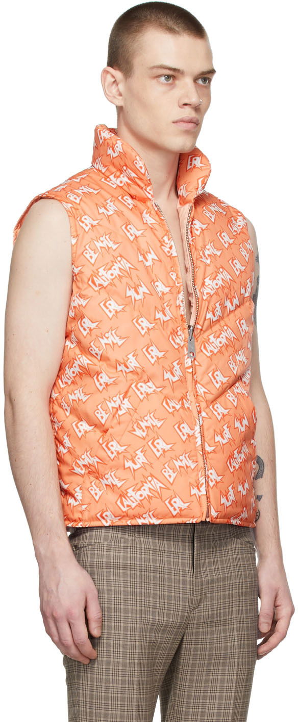 Liivi ERL Print Polyester Down Vest Oranssi | ERL04C005, 1