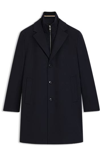 Takit BOSS Regular-fit wool-cashmere coat with detachable inner vest Tummansininen | 50551085