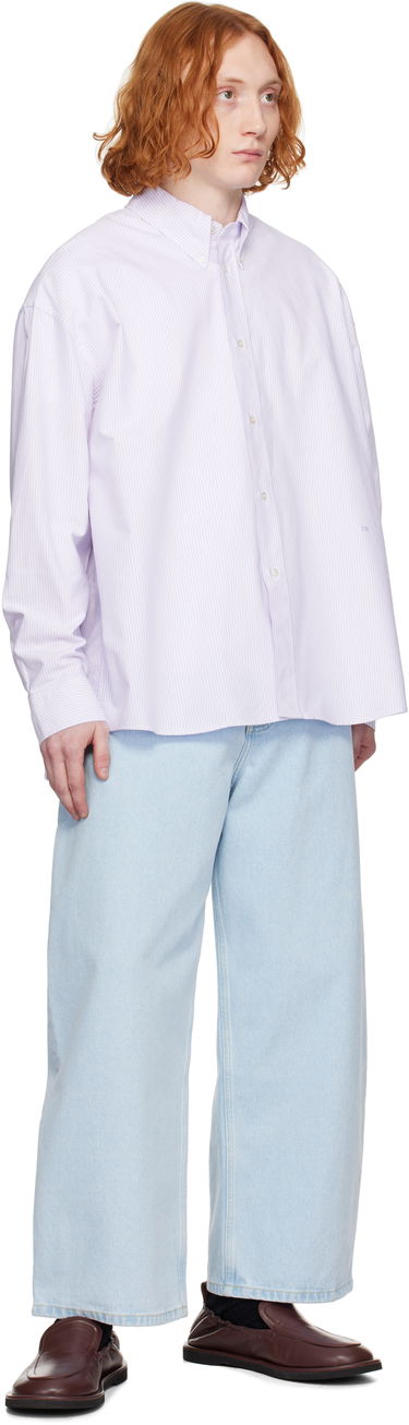 Paita Studio Nicholson Studio Nicholson Ruskin Striped Shirt Violetti | RUSKIN SNM - 1152, 3