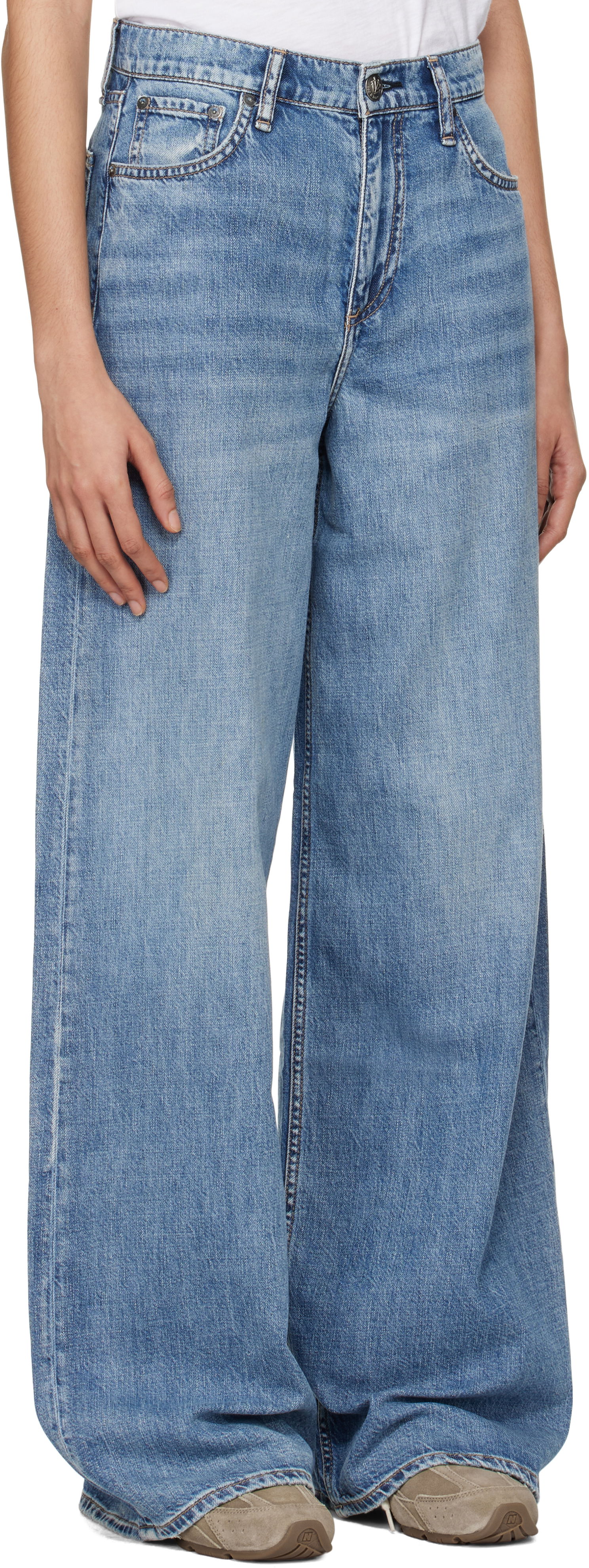 Jeans rag & bone Rag & Bone 'The Sofie' High-Rise Ultra Wide Leg Jeans Sininen | WDD24F29521FBE, 1