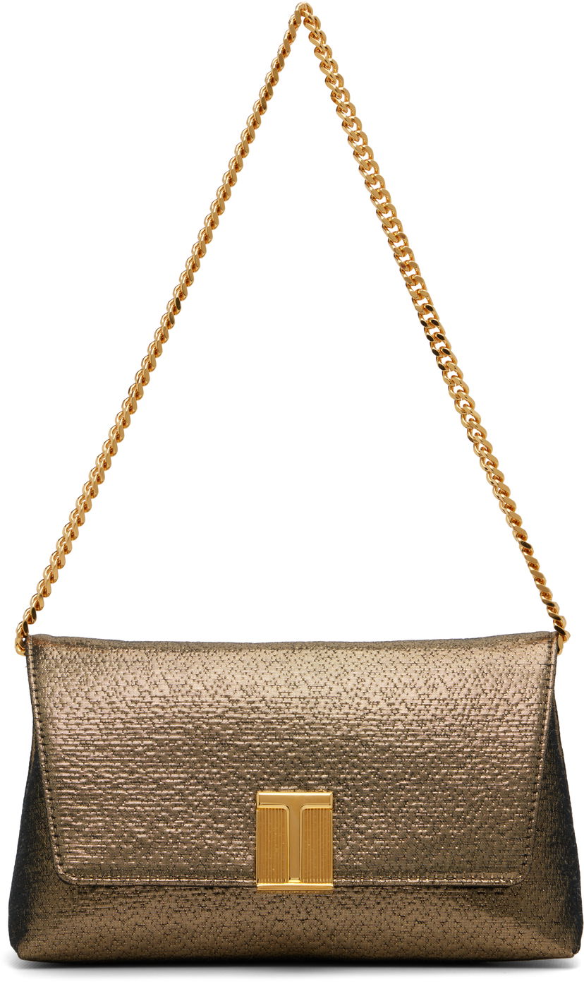 Käsilaukku Tom Ford TOM FORD Nobile Mini Hammered-Effect Fabric Bag Metallinen | L1886-TSY054X