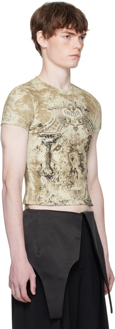 T-paita Jean Paul Gaultier Jean Paul Gaultier 'The Médaillon' Printed T-Shirt Beige | 25/03-W-TO301-J013P-6965, 4