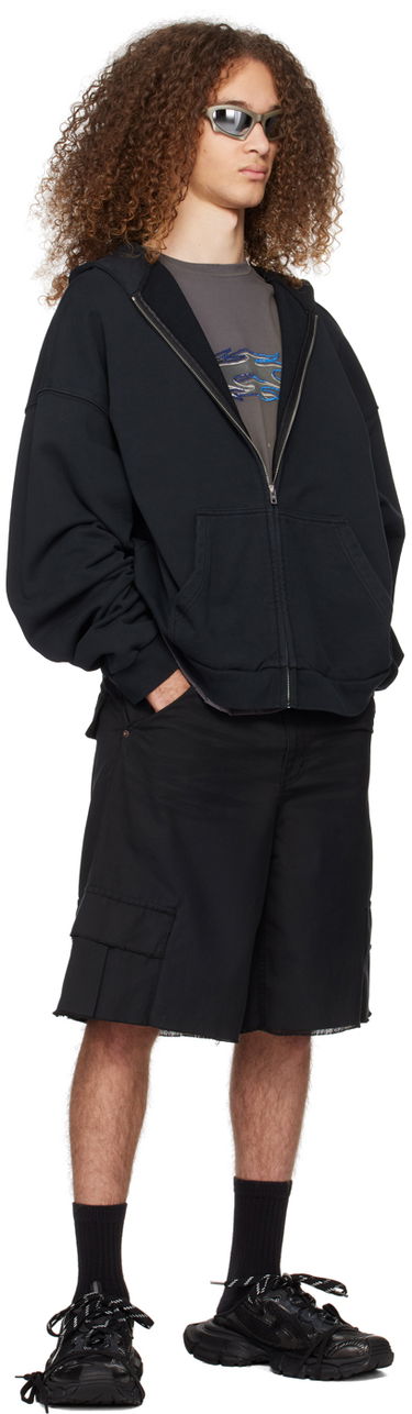 Huppari We11done We11done Oversized Zip-Up Hoodie Musta | WD-TJ0-24-813-U-BK, 3