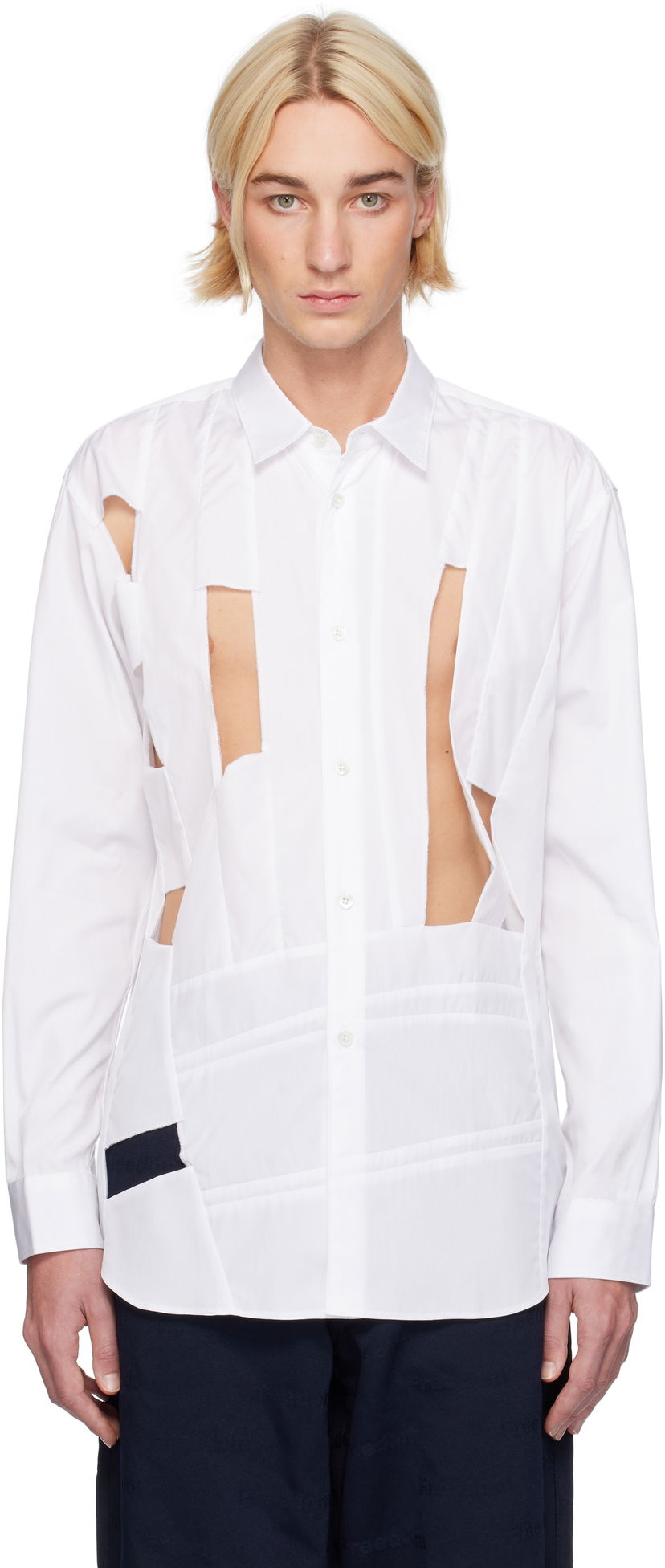 Paita Comme des Garçons Cutout Shirt Valkoinen | FN-B032-051