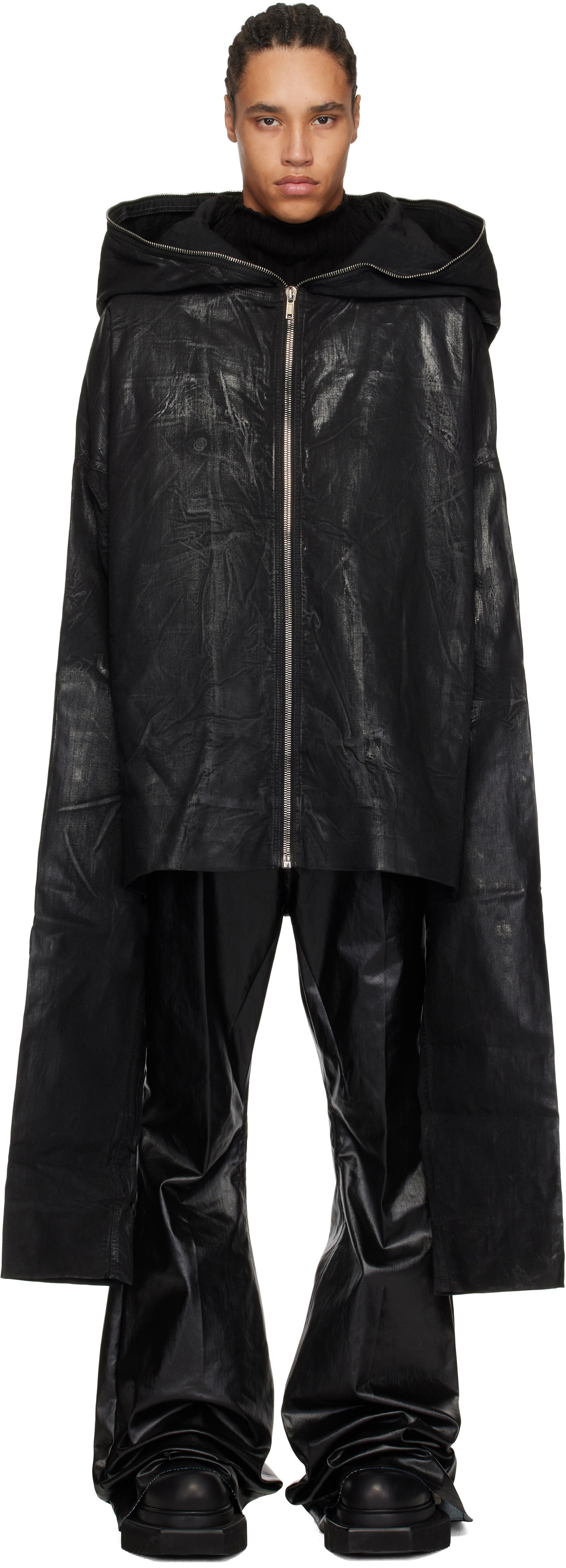 Huppari Rick Owens Rick Owens DRKSHDW Hollywood Gimp Kaftan Denim Jacket Musta | DU01E3780 SCF, 0