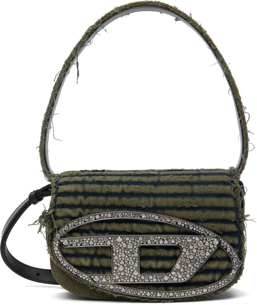 Käsilaukku Diesel Diesel 1DR Denim Crystal-Embellished Bag Vihreä | X08396 P5567
