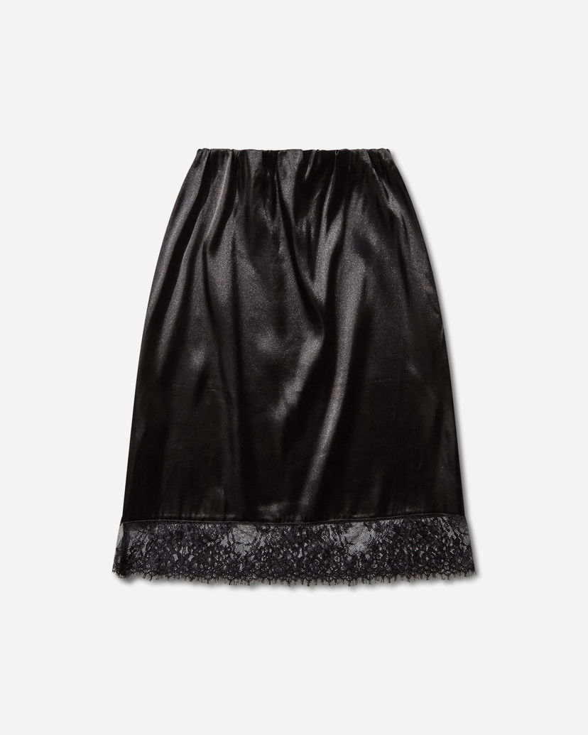 Hame OpéraSPORT Lucia Satin Lace Trim Skirt Musta | K50FW25  4