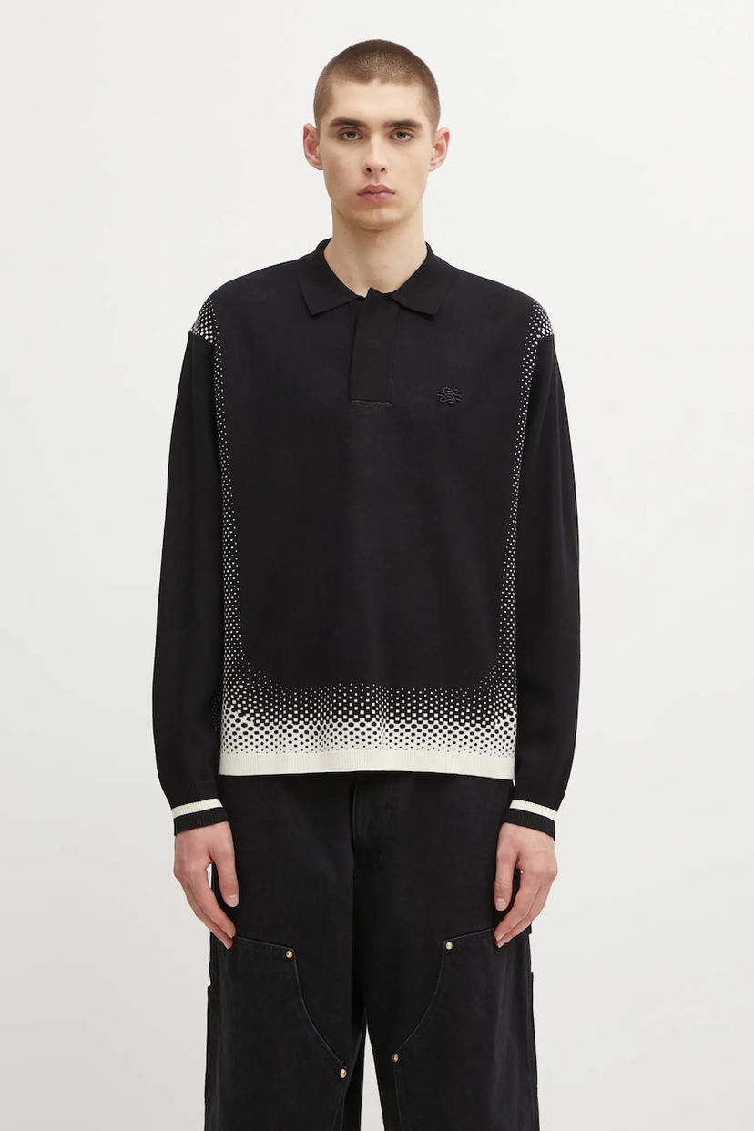 Paita Filling Pieces Filling Pieces Knit Rugby Shirt Musta | 422571500243