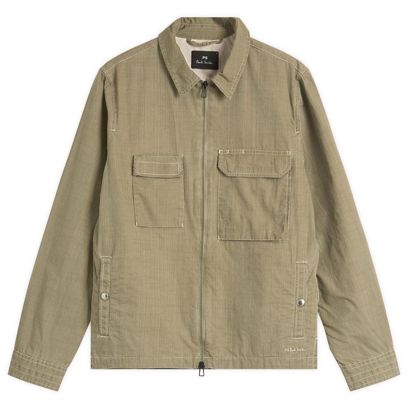 Takki Paul Smith PS Paul Smith Zip Front Pocket Overshirt Jacket Vihreä | M2R-455Z-P22339-35