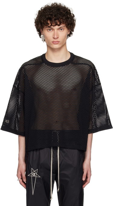 Crop top Rick Owens Rick Owens Champion Edition Tommy Cropped Mesh T-Shirt Musta | CM01E1676 CHONET MESH, 0