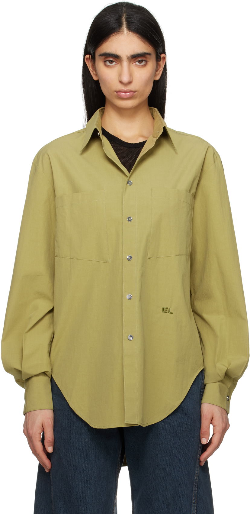 Paita Eckhaus Latta Eckhaus Latta Notebook Shirt Vihreä | 1216-EL-PS25-P -