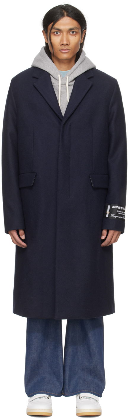 Takit Acne Studios Single-Breasted Coat Tummansininen | B90730-