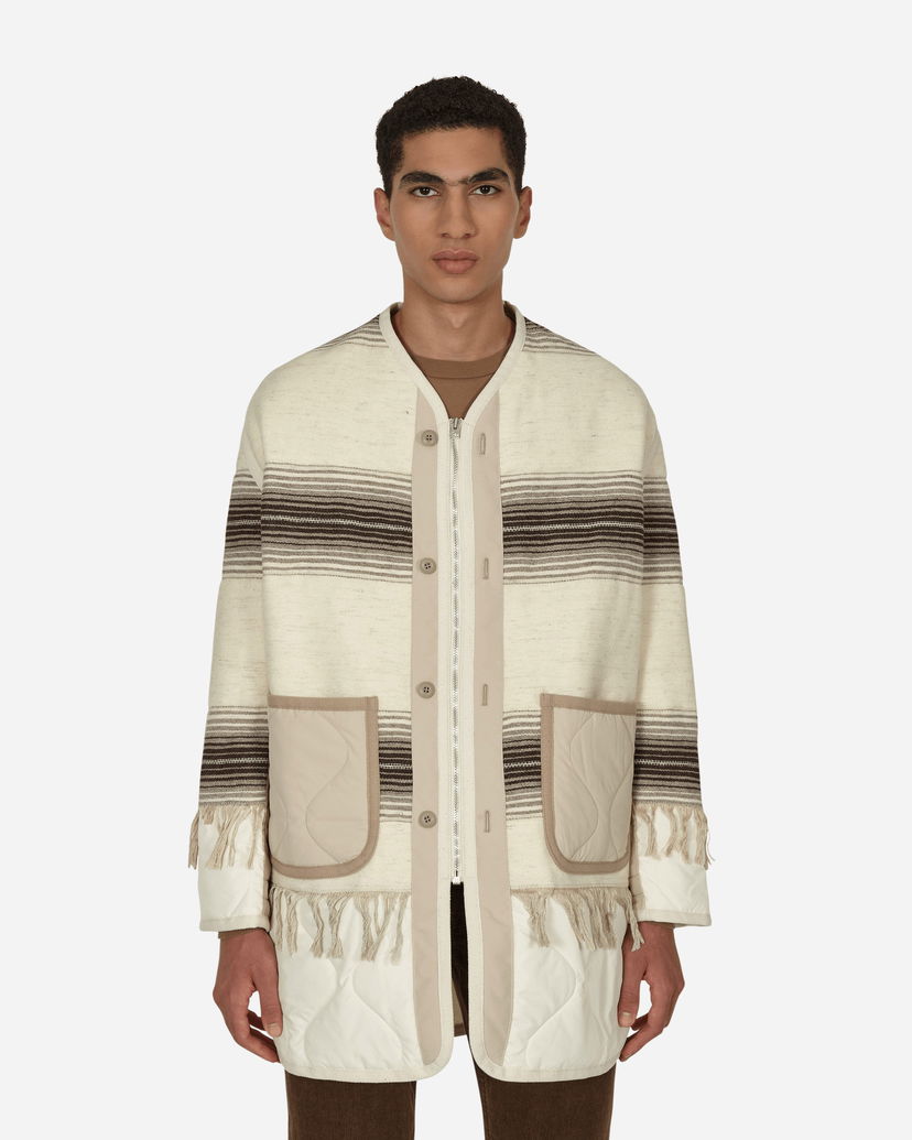 Takit Junya Watanabe Fringed Wool Overshirt Beige | WJ-J001-W22  1