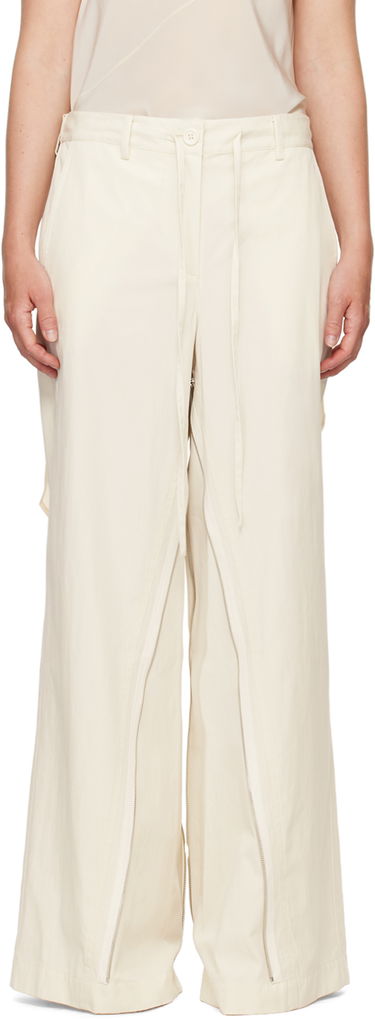 Housut Helmut Lang Helmut Lang Gusset Wide Leg Trousers Valkoinen | O04HW208, 0