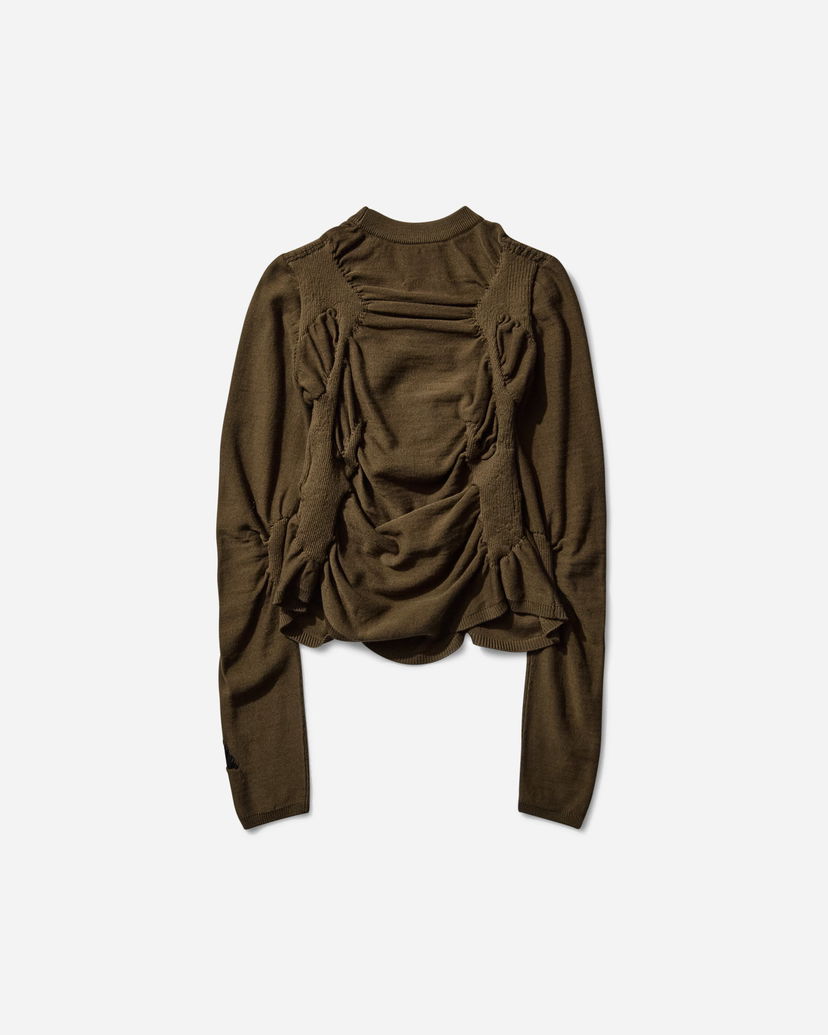 Villapaita ROA Pinched Wool Knit Top Vihreä | RBWW063YA24 GRN0012