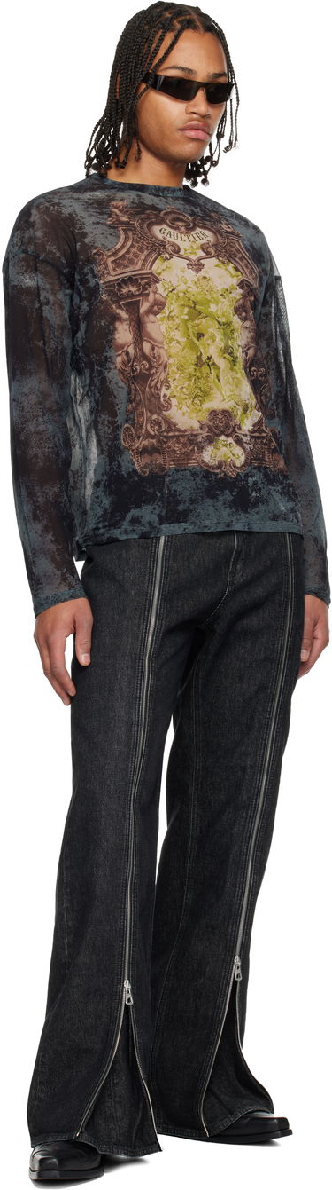 T-paita Jean Paul Gaultier The Oversized Médaillon Printed Mesh Long Sleeve Top Monivärinen | 25/04-W-TO340-M006P-005740, 3