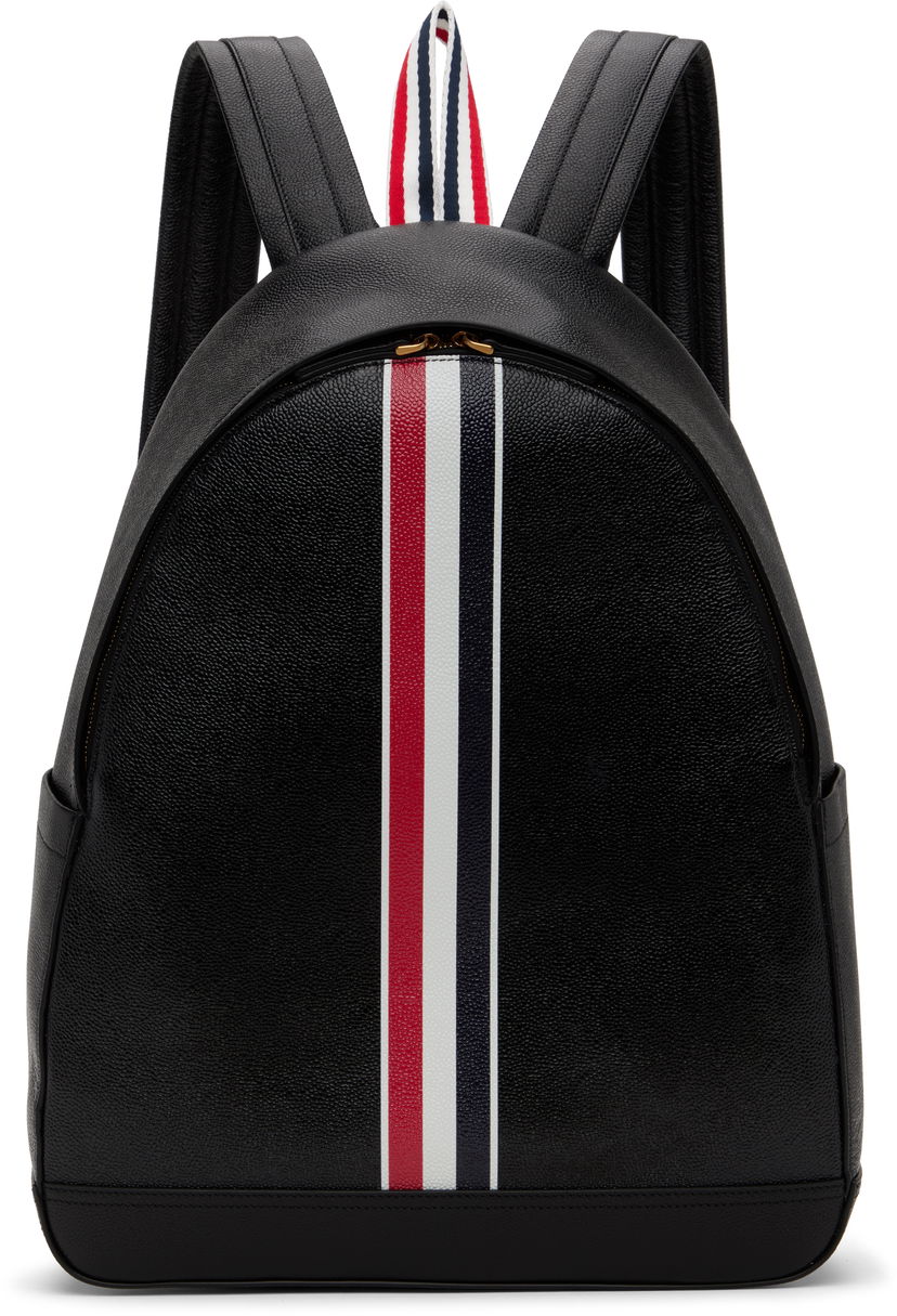Reppu Thom Browne Thom Browne Pebble Grain RWB Stripe Backpack Musta | UAG233A-00198