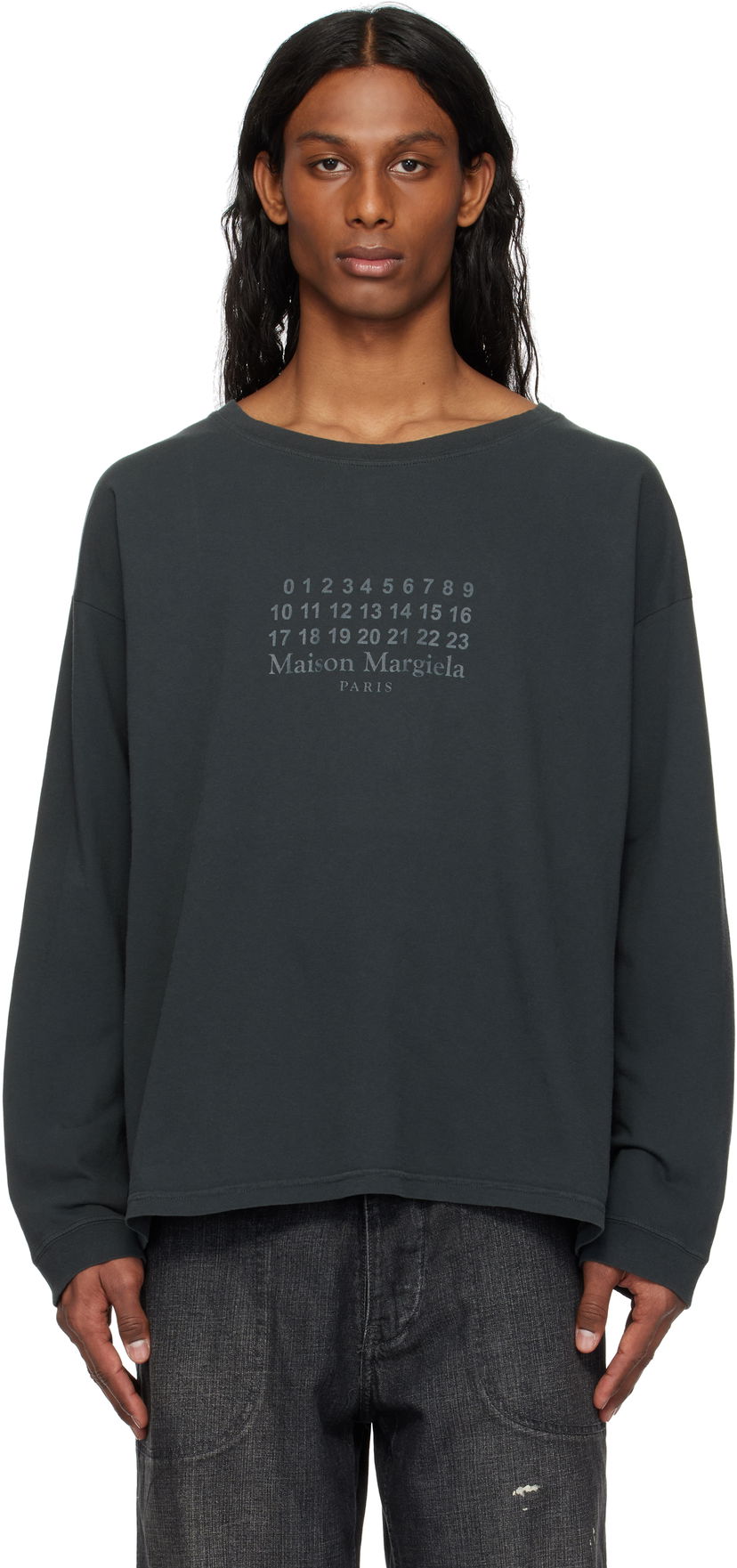 Villapaita Maison Margiela Maison Margiela Printed Logo T-Shirt Musta | S50GC0715 S24575