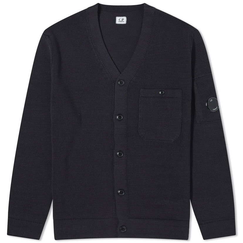 Villapaita C.P. Company Lens Knit Cardigan Tummansininen | 16CMKN125A-006482A-888