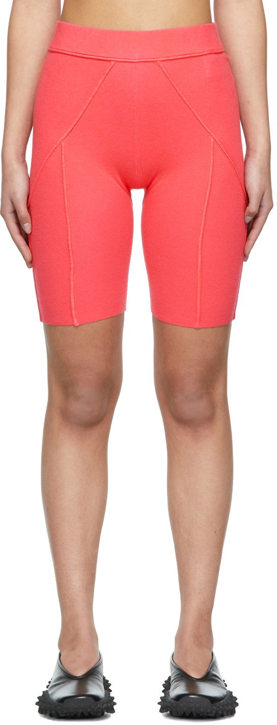 Shortsit Helmut Lang Ribbed Bike Shorts Vaaleanpunainen | M02HW714