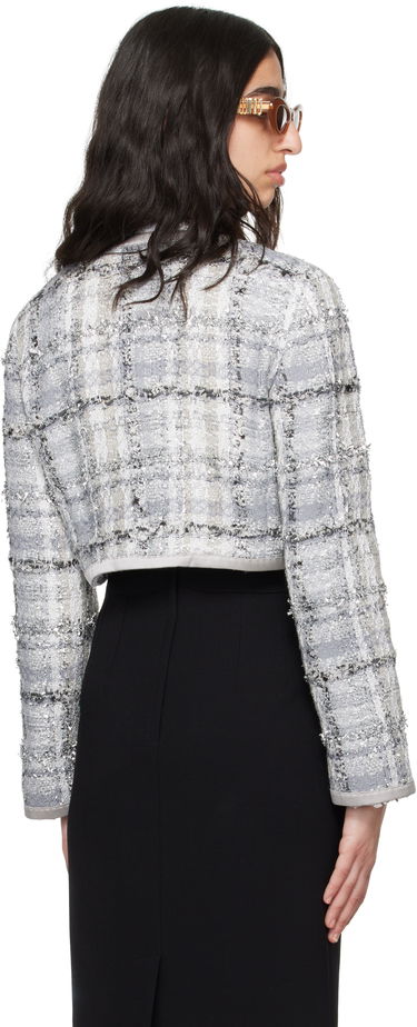 Takki Dolce & Gabbana Dolce&Gabbana Short Check Lurex Raschel Tweed Jacket Harmaa | F27DQT FQZAE, 2