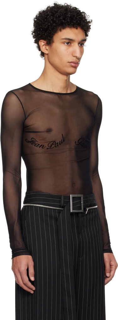 Body Jean Paul Gaultier Jean Paul Gaultier Signature Mesh Long Sleeve T-Shirt Musta | 25/33-F-TO263I-T005-00, 1