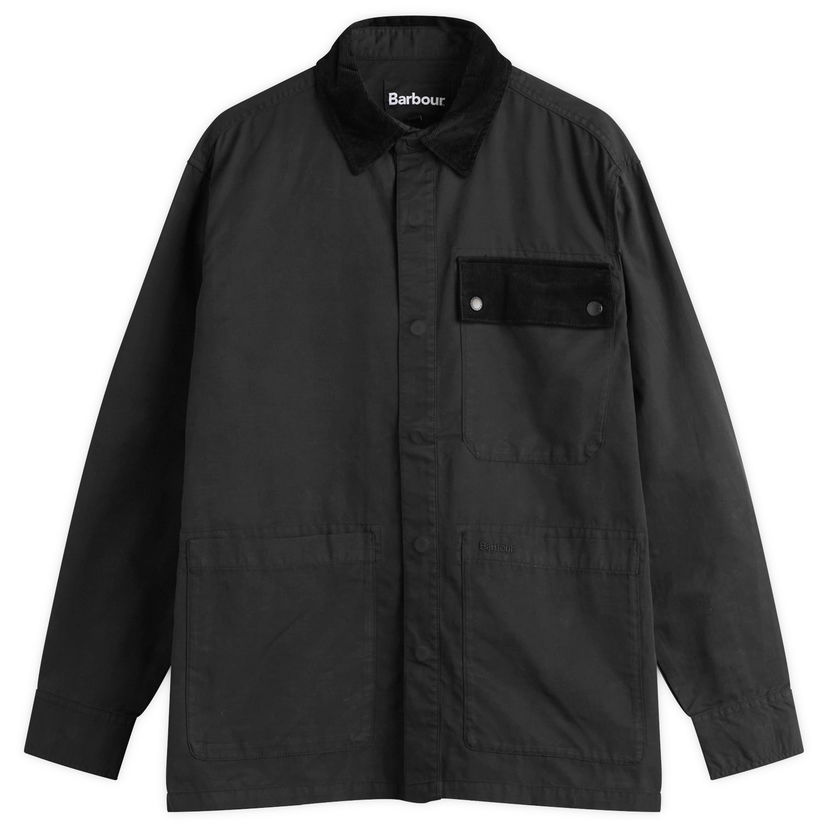 Paita Barbour Heritage + Silverbay OS Twill Overshirt, Size Large Musta | MOS0438BK31