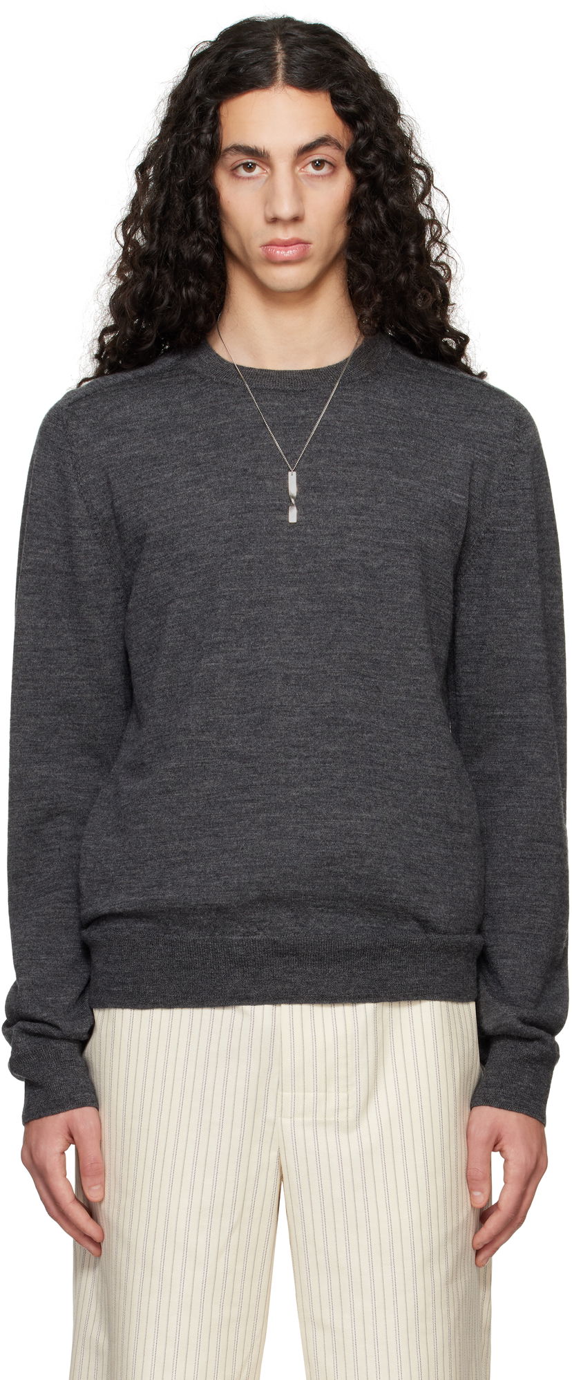 Villapaita Maison Margiela Maison Margiela Elbow Patch Sweater Harmaa | S50HL0041 M13098