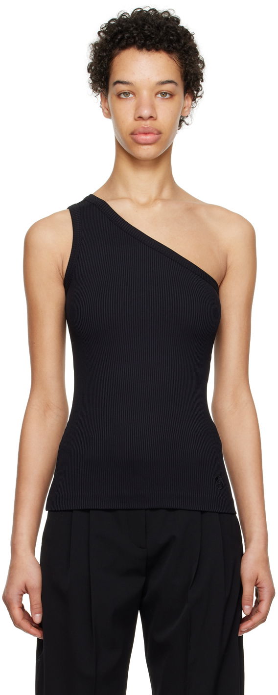 Tankkitoppi Stella McCartney Single-Shoulder Tank Top Musta | 6J02043SPX31