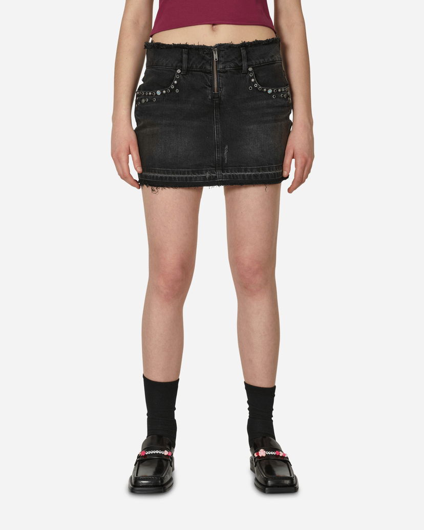 Hame GUESS Western Denim Skirt Used Black Wash Musta | W4GU38D5AK0 GUUB