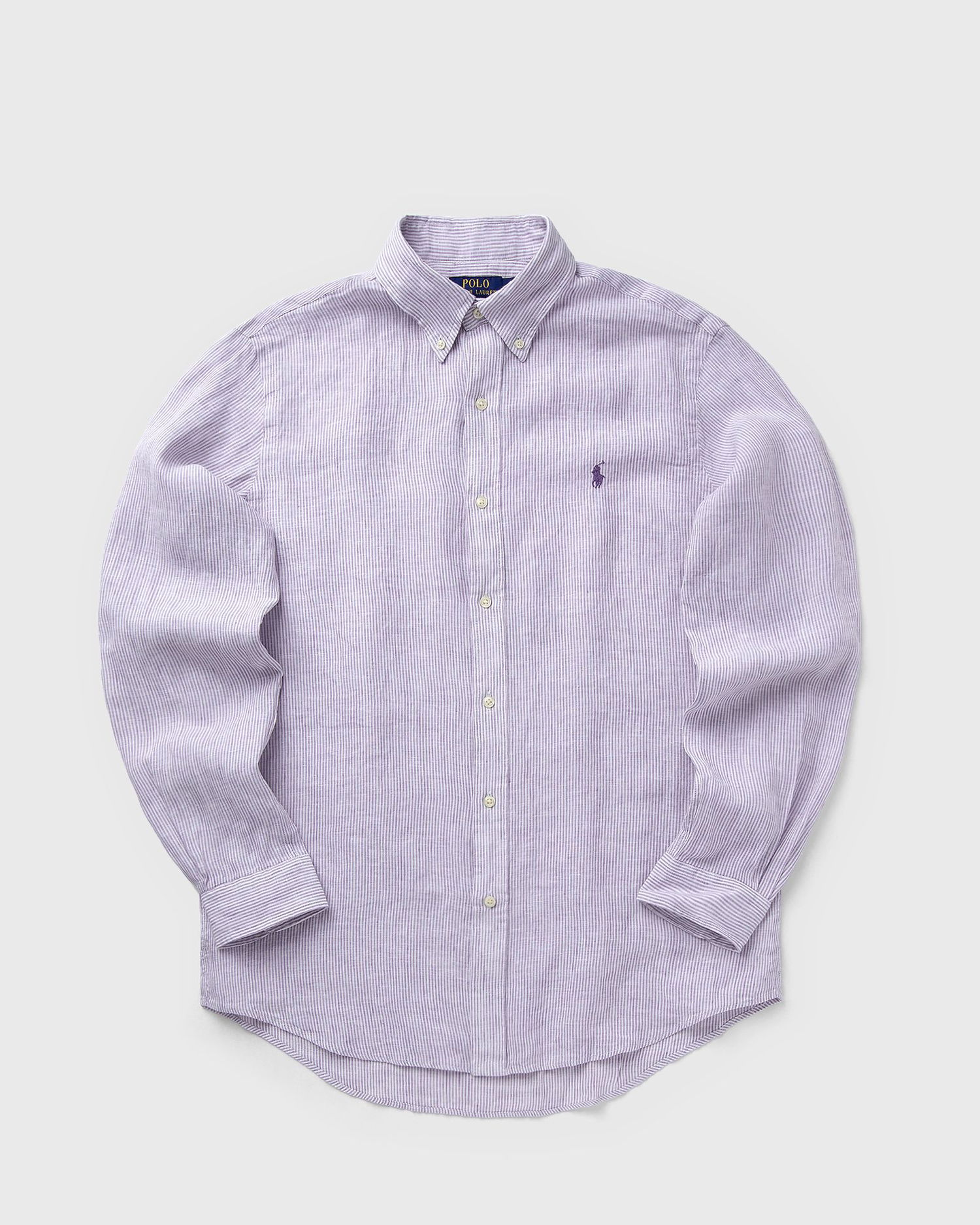 Paita Polo by Ralph Lauren Long Sleeve Striped Linen Button-Down Sport Shirt Violetti | 710968973006, 1