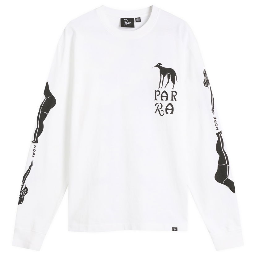 T-paita By Parra Parra Dog Training Graphic Long Sleeve T-Shirt Valkoinen | 54110-WHT