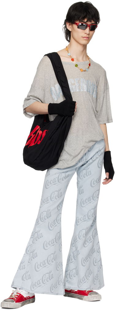 Jeans ERL Jacquard Logo Pattern Flare Jeans Sininen | ERL08P014, 3