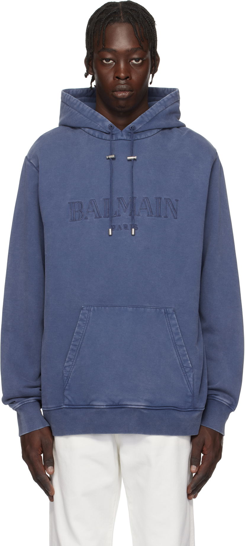Huppari Balmain Balmain Vintage Embroidered Hoodie Sininen | EH1JT047BC72
