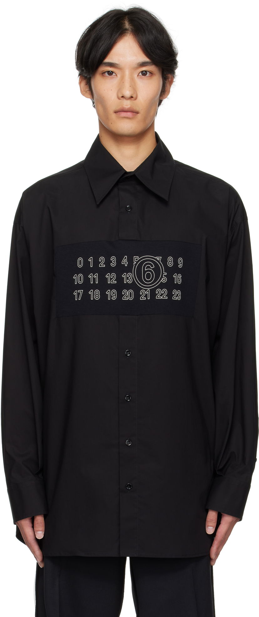 Paita Maison Margiela MM6 Maison Margiela Long Sleeve Shirt with Numbers Print Musta | SH0NH0014 M35256