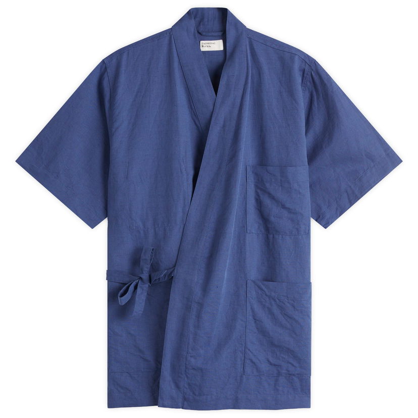 Paita Universal Works Kyoto Work Shirt, Size Large Sininen | P32047-BLU