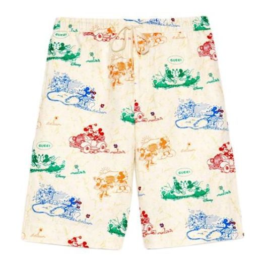 Shortsit Gucci Disney Joint Print Linen Shorts Monivärinen | 604046-ZADJZ-9701