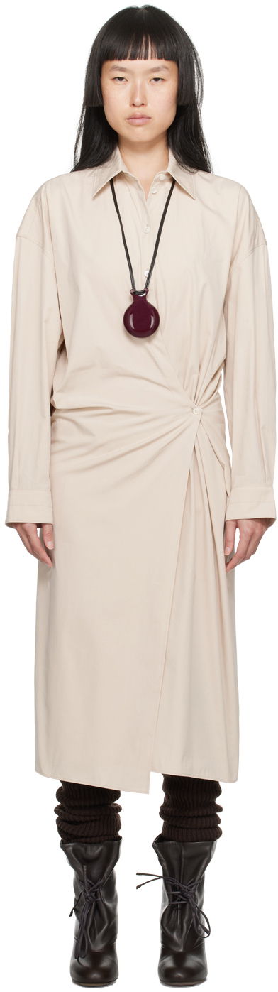 Mekko LEMAIRE Lemaire Twisted Midi Dress Beige | DR1024 LF1106