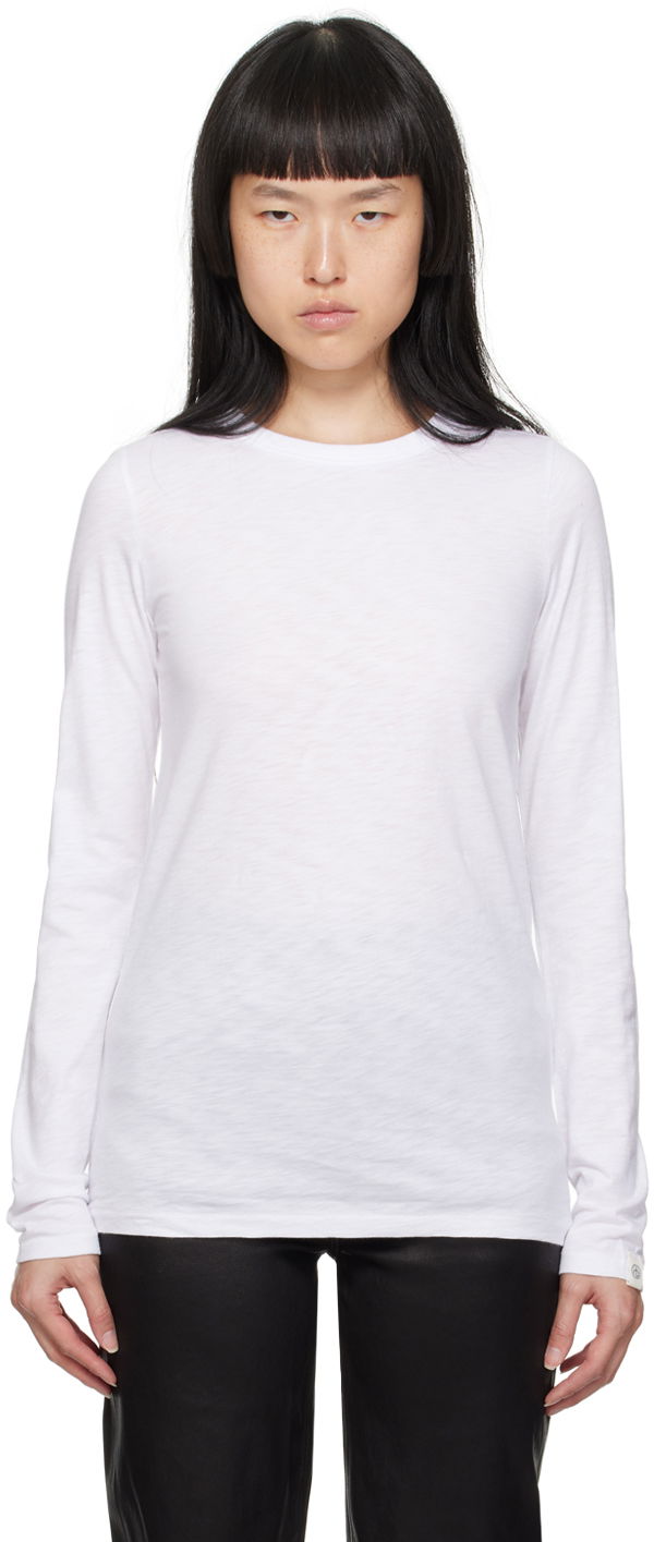 T-paita rag & bone 'The Slub' Long Sleeve T-shirt Valkoinen | W275C51CH