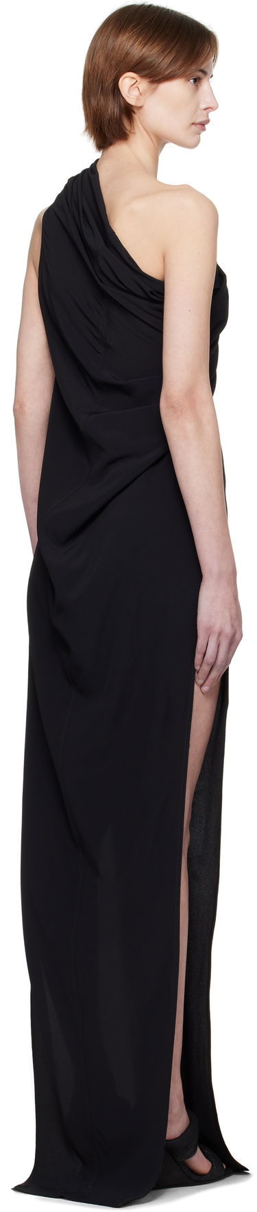 Mekko Rick Owens Rick Owens Hollywood Athena Arrowhead One-Shoulder Maxi Dress Musta | RP01E7509 CC, 2