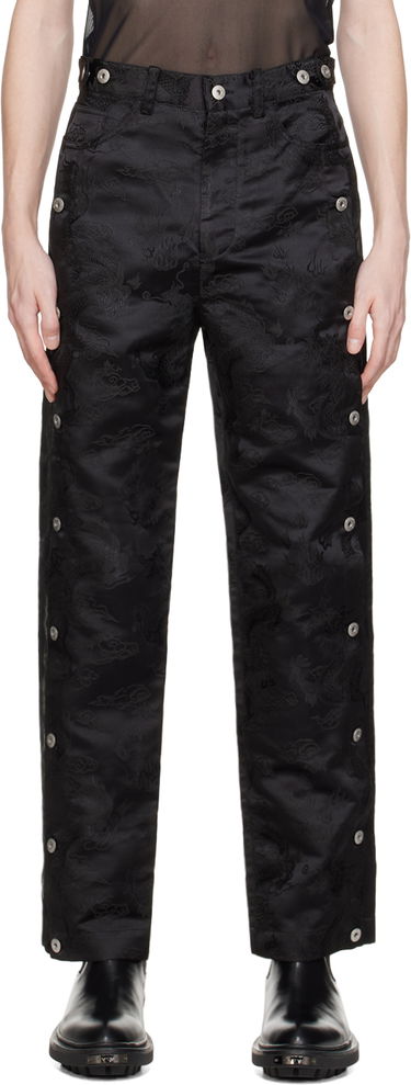 Housut Feng Chen Wang Feng Chen Wang Dragon Jacquard Trousers Musta | FUS17TR12, 0