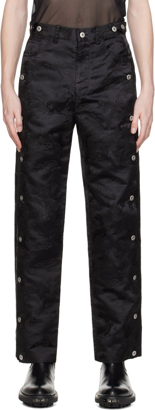 Housut Feng Chen Wang Feng Chen Wang Dragon Jacquard Trousers Musta | FUS17TR12