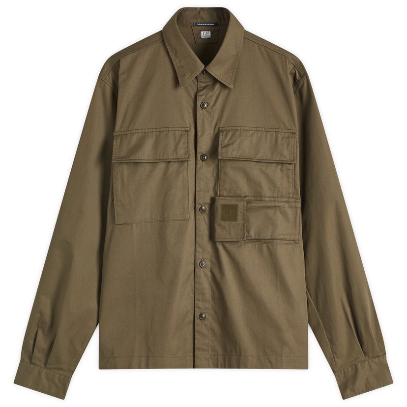 Paita C.P. Company C.P. Company Metropolis Series Gabardine Long Sleeve Shirt Vihreä | 18CLSH025A-006472A-683