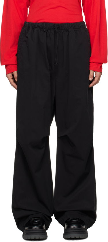 Cargo housut We11done We11done Tucked Wide Trousers Musta | WD-PT3-24-262-U-BK, 0